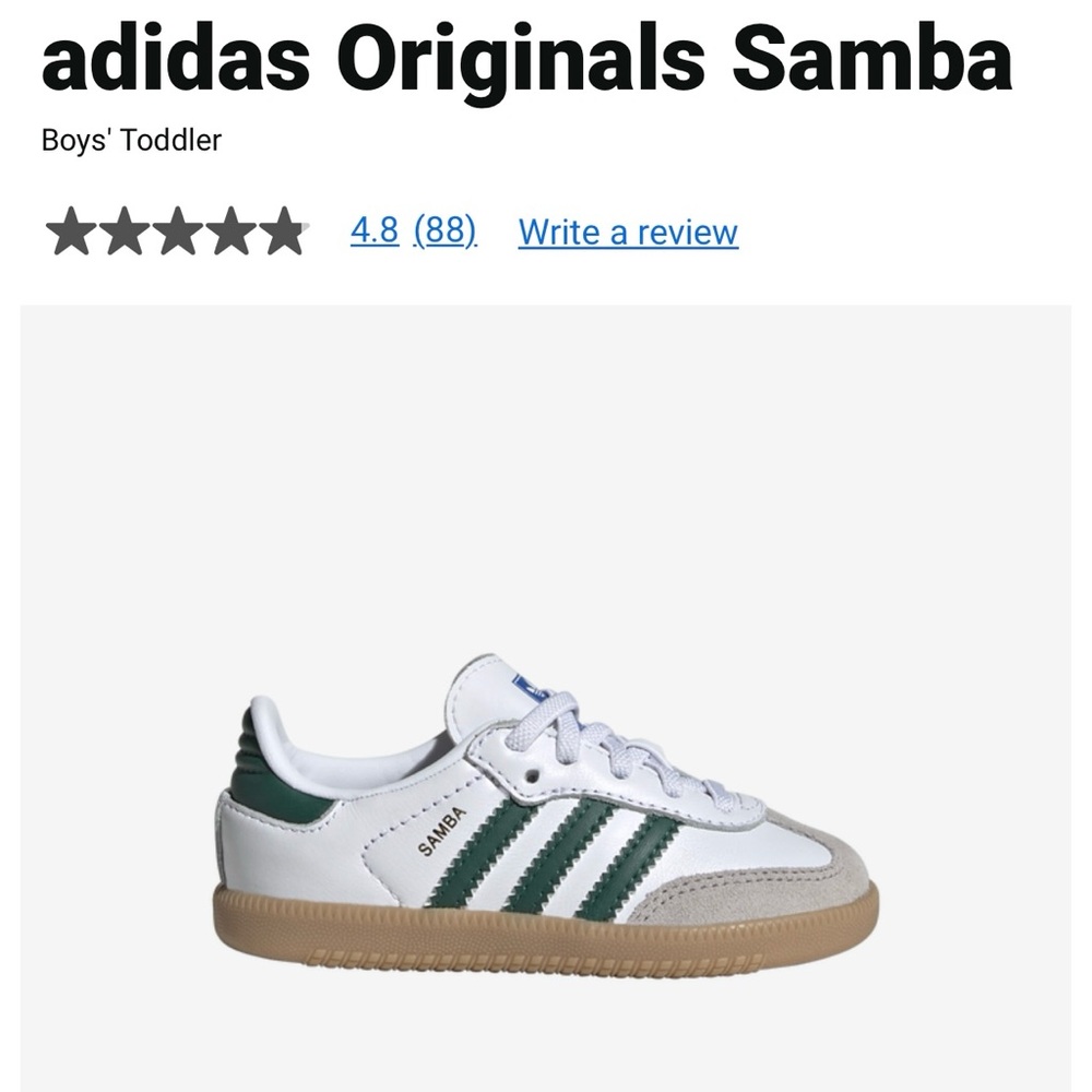Adidas Original Sambas (Toddler Sz 9)